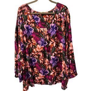 Terra & Sky Womens Floral Blouse Size 4X ????Multicolor women blouse